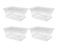 Siam Express 45L Plastic Storage Boxes With Clip Lids Set Of 4