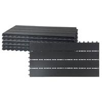 Siam Express Composite Wood Decking Tiles 6 Pack - Black Rectangle