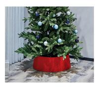 Siam Express Red Round Rattan Wicker Christmas Tree Skirt - Large