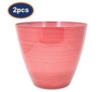 Siam Express Set Of 2 Glazed Effect 25.5 Cm Savannah Planters - Coral Pink