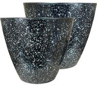 Siam Express Set Of 2 Glazed Effect 30Cm Savannah Planters - Storm Grey