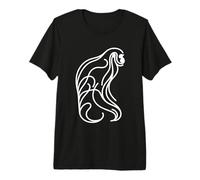 Siamang Gibbon Line Art Minimalist Primate Premium T-Shirt