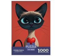 Siamese Cat 1000pcs Paper Jigsaw Puzzles Challenging & Brainteasing Beautiful Decoration for Adults And Kids 38x26cm/1000pcs
