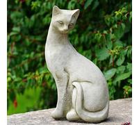 Siamese Cat B Statue | Reconstituted Stone Animal Concrete Garden Ornament Decor