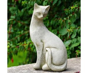 Siamese Cat B Statue | Reconstituted Stone Animal Concrete Garden Ornament Decor