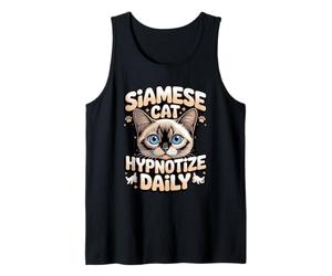 Siamese Cat Blue Eyes Hypnotize Daily Tank Top