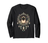 Siamese Cat Celestial Boho Dream Catcher Long Sleeve T-Shirt