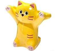 Siamese Cat Ceramic Toothbrush Holder 3-Slot Bathroom Organizer Cute Decor | Made of smooth glazed pottery and porcelain Wide opening for easy for access Compact 15x8x15.5cm space-saving design