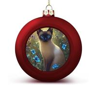 Siamese Cat Christmas Baubles Personalised Xmas Tree Ornaments Balls Holiday Party Favor Home Decor