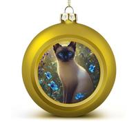 Siamese Cat Christmas Baubles Personalised Xmas Tree Ornaments Balls Holiday Party Favor Home Decor