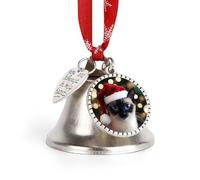 Siamese Cat Christmas Cute Christmas Bells Ornaments Xmas Holiday Sliver Bell for Home Yard Garden Decor