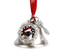 Siamese Cat Christmas Cute Christmas Bells Ornaments Xmas Holiday Sliver Bell for Home Yard Garden Decor