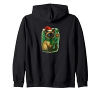 Siamese Cat Christmas Festive Holiday Winter Pet Lover Zip Hoodie