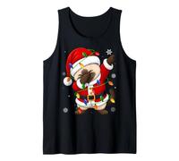 Siamese Cat Christmas Lights Fun Animal Dab Dance Santa Xmas Tank Top