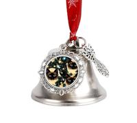 Siamese Cat Christmas Night Cute Christmas Bell & Sleigh Bells Xmas Tree Hanging Ornaments for Home Holiday Decoration