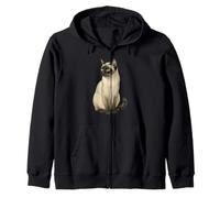 Siamese Cat Cute Cat Lover Zip Hoodie