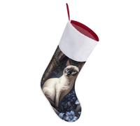 Siamese Cat Cute Christmas Stockings Xmas Stocking Gifts Home Decor for Family Holiday Party