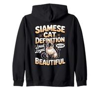 Siamese Cat Definition Loyal Loud Beautiful Zip Hoodie