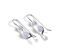 Siamese Cat Earrings in 925 Sterling Silver and Blue Lace Agate, Women 's Cat Jewellery, Little Kitten Drop Earrings, Halloween Jewelry, Cat Lover Gift