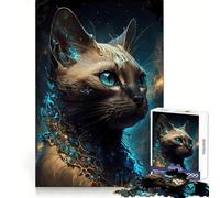 Siamese Cat Fictive 1000 Piece Jigsaw Puzzles for Adults Sharp Logic Toy Home Leisure Tight Cut Heartfelt Gift 50x75cm