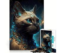 Siamese Cat Fictive 1000 Piece Jigsaw Puzzles for Teenagers Smart Game Bonding Time Image Assembly Fine Art Piece 38x26cm