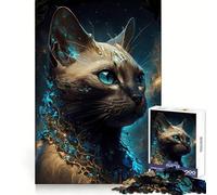 Siamese Cat Fictive Jigsaw Puzzles 1000 Pieces for Teenagers Memory Upgrade Relaxing Fun Sharp Cut Art Collection Piece 38x52cm