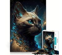 Siamese Cat Fictive Jigsaw Puzzles 1000 Pieces for Teenagers Memory Upgrade Relaxing Fun Sharp Cut Art Collection Piece 38x52cm