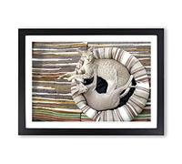 Siamese Cat Framed Print | A2 Black Framed Wall Art | Ready to Hang | Modern Animal Picture | Living Room Bedroom Lounge Office
