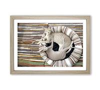 Siamese Cat Framed Print | A2 Oak Framed Wall Art | Ready to Hang | Modern Animal Picture | Living Room Bedroom Lounge Office