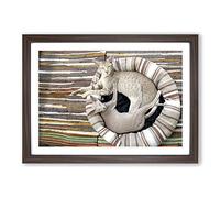 Siamese Cat Framed Print | A2 Walnut Framed Wall Art | Ready to Hang | Modern Animal Picture | Living Room Bedroom Lounge Office