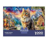 Siamese Cat Garden 1000 Pc Flowers Eco-Friendly Paper Premium Jigsaw Puzzle for Adults Decompression Game Wall Decoration Gift 52x38cm/1000pcs