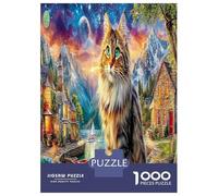 Siamese Cat Garden Puzzles Fun Details Home Decoration 1000 Piece Lovely Pet Jigsaw Puzzles Challenging Games for Adults Kids Family 38x26cm/1000pcs