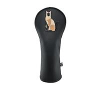 Siamese cat Golf Club Covers Headcovers PU Leather Animal for Driver Fairway Woods Hybrid Protector with Interchangeable Number Tag