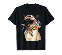Siamese Cat Granny Square Crochet Yarn Crocheting Lover Cute T-Shirt