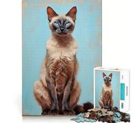 Siamese Cat Jigsaw Puzzle for Adults 1000 Pieces Mind Exercise Toy Together Fun Precision Cut Unique Gift 38x26cm