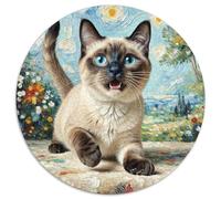 Siamese Cat Jigsaw Puzzles Puzzles for Adults Kids. 1000 Pieces Animal Whimsical Challenge Toy Educational Games Home Decoration for Adults& Kids Age 14 Years Up 1000pcs (67.5x67.5cm)