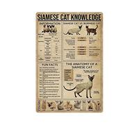 Siamese Cat Knowledge Metal Tin Signs Siamese Infographic Posters Cat Encyclopedia Guide Plaques House Office Club Room Wall Decor 8x12 Inches