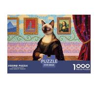 Siamese Cat Louvre Gallery Wooden Jigsaw Puzzle Waterproof 1000 Piece Puzzles for Adults Gifts Colourful Home Decoration