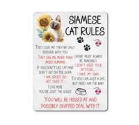 Siamese Cat Metal Sign Gift - Siamese Cat Rules - I Am Spoilt So Get Over It - Family Fun Pet Animal Novelty Aluminium Present