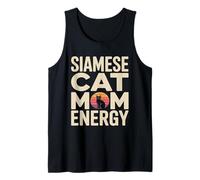 Siamese Cat Mom Energy Retro Sunset Vibes Tank Top