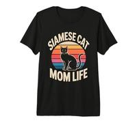 Siamese Cat Mom Life Retro Sunset Premium T-Shirt