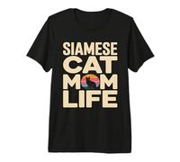 Siamese Cat Mom Life Retro Sunset Premium T-Shirt