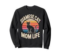Siamese Cat Mom Life Retro Sunset Sweatshirt