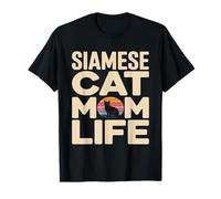 Siamese Cat Mom Life Retro Sunset T-Shirt