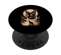 Siamese Cat Moonlit Cosmic Night Scene PopSockets Adhesive PopGrip