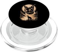 Siamese Cat Moonlit Cosmic Night Scene PopSockets PopGrip for MagSafe