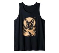 Siamese Cat Moonlit Cosmic Night Scene Tank Top