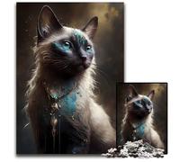 Siamese Cat Mythical Beast 1000Pieces Puzzle Gifts Difficult Puzzles for Adults for Home Decor Ideal ChristmasNew Year Gift for Teenagers 1000 PCS(75x50cm)
