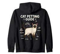 Siamese Cat Petting Guide Funny Cat Lover Zip Hoodie