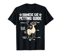 SIAMESE CAT PETTING GUIDE Funny Cat Owners Siamese Cat T-Shirt